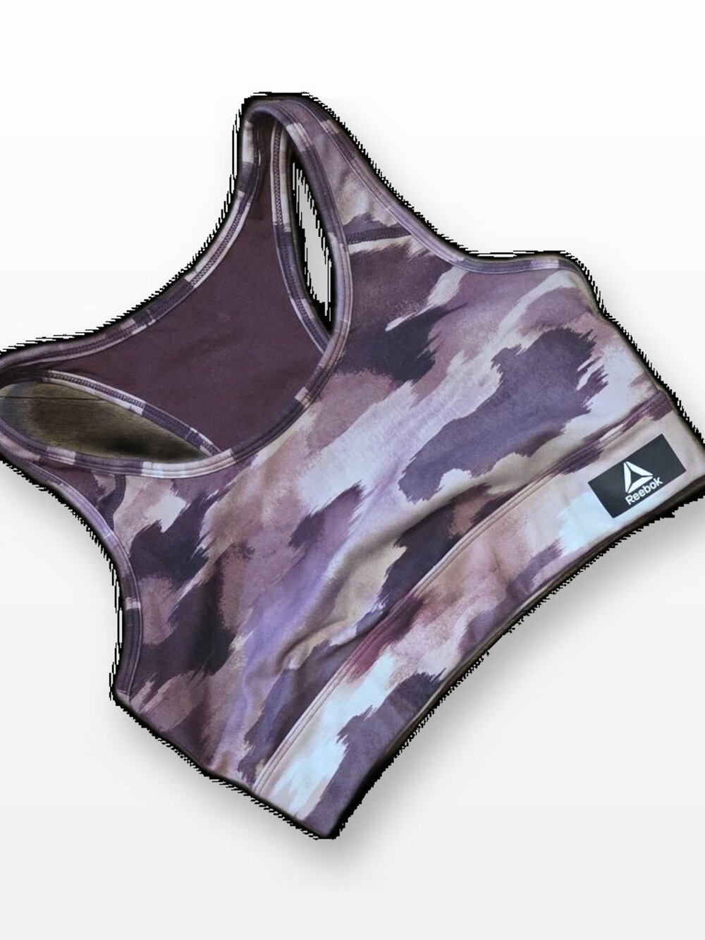 Reebok Purple Abstract Print Sports Bra M + Leggings XS Set